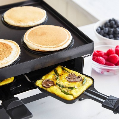Black Nonstick Electric Griddle with Reversible Grill Plate