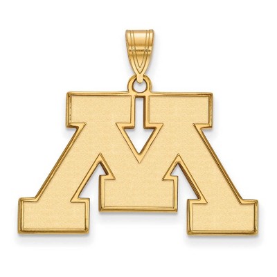 Black Bow Jewelry 10k Yellow Gold Minnesota Golden Gophers NCAA Large Pendant