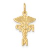 Black Bow Jewelry 14k Yellow Gold RPN Caduceus Charm - 3 of 4