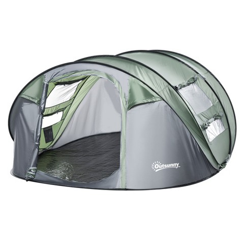 Outsunny 5 Person Automatic Instant Camping Tent With A Water fighting Polyester Rain Cover Easy Pop up Design 2 Mesh Windows With Covers Target