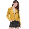 INSPIRE CHIC Women's Zip Up Faux Suede Biker Moto Jacket - 2 of 4