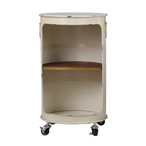 Church St Metal Side Table White - StyleCraft: Rustic, Rolling Casters, No Assembly Required - 1 of 4