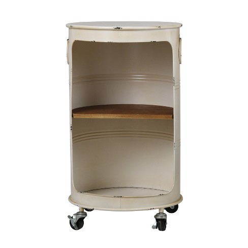 Church St Metal Side Table White - StyleCraft: Rustic, Rolling Casters, No Assembly Required - image 1 of 4