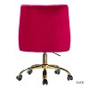 21.5'' Wide Comfty Desk Chair, Swivel Fabric Vanity Home Chair, Height Adjustable, Wide Seat Computer Task Vanity Chair-The Pop Home - 4 of 4