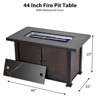 44In Propane Fire Pit Table, 50000 BTU Rectangular Fire Pit, Outdoor Fire Table with Rattan Panel Black Tempered Glass Tabletop, Versatile Design - 2 of 4