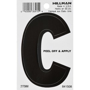 Hillman 3 in. Black Vinyl Self-Adhesive Letter C 1 pc (Case of 6) - 1 of 1