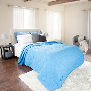 Blue Solid Color Quilt (Full/Queen) - Yorkshire Home