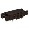 Vynxaria Modern Rectangular Coffee Table, 47.2" Wood-Look, 4 Drawers + 2 Side Hidden Storage (Shelves), Metal Handles, Solid Wood Legs - 2 of 4