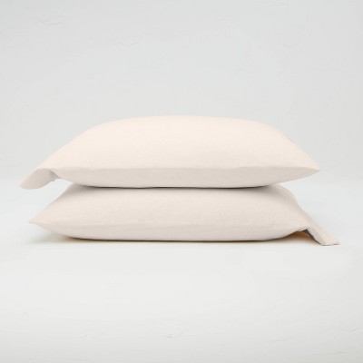 King Jersey Solid Pillowcase Set Natural - Casaluna™