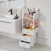 Rolling Makeup Cart Organizer - Floor Skincare Make Up Storage with 3 Non-woven Fabric Drawers - 2 of 4