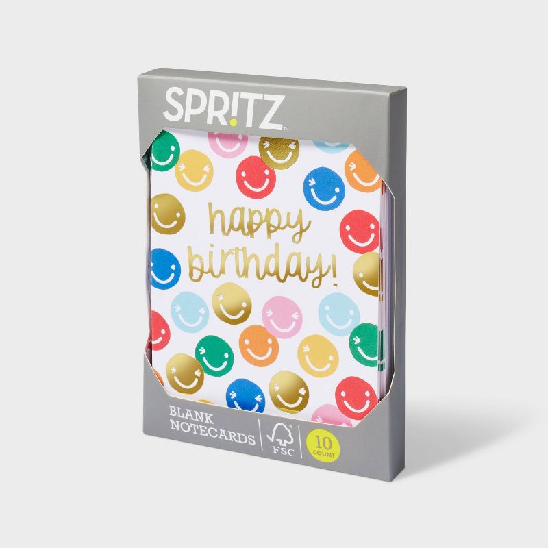 10ct Happy Birthday! Smiley Cards - Spritz&#8482;, 2 of 3