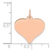 Black Bow Jewelry 14k Rose Gold Heart Disc Charm or Pendant, 18mm - 4 of 4