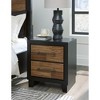 Signature Design by Ashley Kraeburn Modern Nightstand with 2 Drawers - Contemporary Two-Tone Brown and Black Finish - 2 of 4