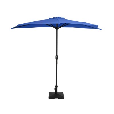 WestinTrends 9 Ft Half Market Patio Umbella with Square Concrete Base