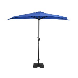 WestinTrends 9 Ft Half Market Patio Umbella with Square Concrete Base - 1 of 3