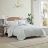 Laura Ashley King Oxford Striped Quilt Set Green - 3 of 4