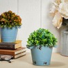 Juvale 4 Pack Small Galvanized Buckets with Handles, Blue Metal Tin Planters for Plants, Flower Pots, 5 x 4 Inch - 2 of 4