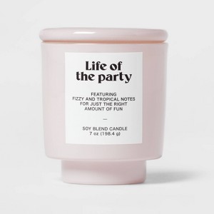 7oz Lavender Exterior Painted Glass with Glass Lid Life Of The Party Candle - Room Essentials™ - 1 of 3