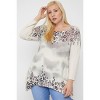 Slickblue Women's Plus Size Tunic Top, Sublimation Print, 3/4 Sleeve, Shark-Bite Hem, Color and Size Options - 2 of 3
