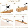 HOUSE DAY Wooden Pants Hangers 10 Pack Non Slip Skirt Jeans Hanger with 360° Swivel Hook Natural 10 Pack - 3 of 4