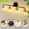 POWLIG 30.71-in 4-Light Black&Gold Bathroom Light Fixtures Over Mirror Vanity Lighting with Clear Glass Globe Shades - 2 of 4