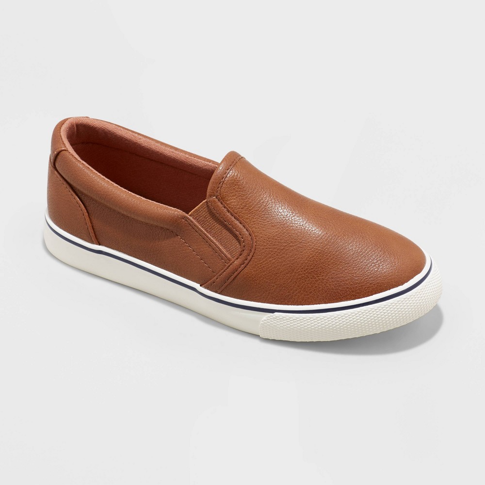 Boys' Slip-On Enzo Apparel Sneakers - Cat & Jack Brown 5