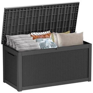 Infurnic Deck Boxes, Outdoor Patio Storage Box with Large Storage Capacity for Storage Patio Furniture Garden Tools, Black, 67.7"*32.2"*33.6" - 1 of 4