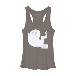 Women's Design By Humans Boo Cute Ghost Halloween cute design By BoogieCreates Racerback Tank Top - 1 of 3