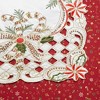Christmas Table Runner with Emroidered Candy Cane Holly for Christmas Decor & Modern Farmhouse Decor - 3 of 4