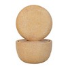 NAYSAYE Fountain Round Cement Water Feature with Two Tier Design for Garden and Patio, Beige and Yellow, 21.7"*34.3"*61.6" - 4 of 4