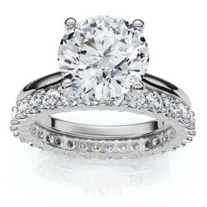 Pompeii3 Certified 2.77Ct Solitaire Diamond Ring & Eternity Band 14k Gold or Pt Lab Created - 1 of 4