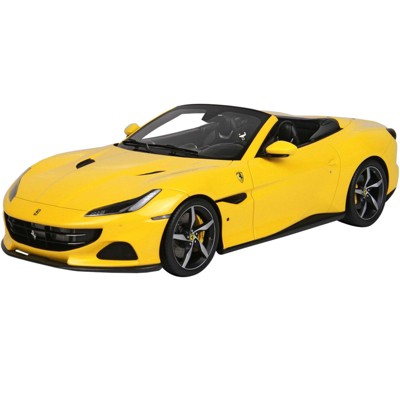 Ferrari Portofino M Convertible Giallo Modena Yellow with DISPLAY CASE Limited Edition to 24 pieces 1/18 Model Car by BBR