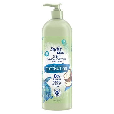 Suave Kids' 100% Natural Coconut Oil 3-in-1 Shampoo, Conditioner, & Body Wash - 20 fl oz