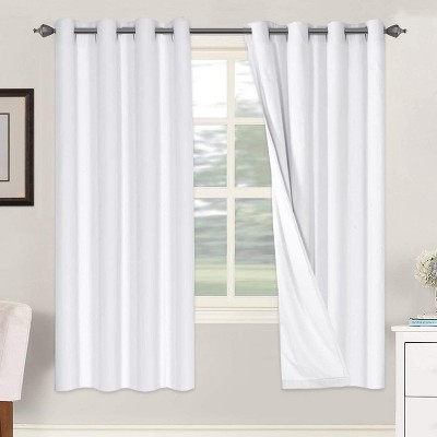 H.Versailtex Linen 100% Blackout Curtains Thermal Insulated Linen Drapes, Grommet White Liner Sold of 2 Panels