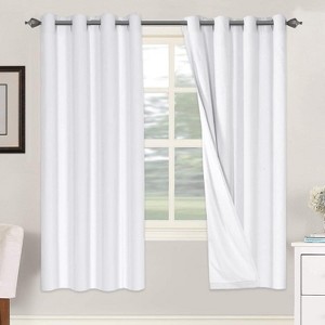 H.Versailtex Linen 100% Blackout Curtains Thermal Insulated Linen Drapes, Grommet White Liner Sold of 2 Panels - 1 of 4
