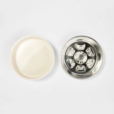 Stainless Steel Slow Feed Dog Bowl - 4 Cups - Cream - Boots &#38; Barkley&#8482;