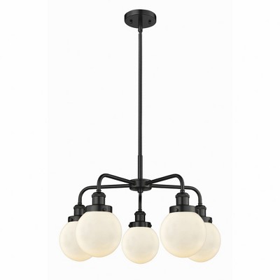 Beacon - 5 Light Stem Hung Chandelier In Art Deco Style-15.13 Inches Tall and 24 Inches Wide