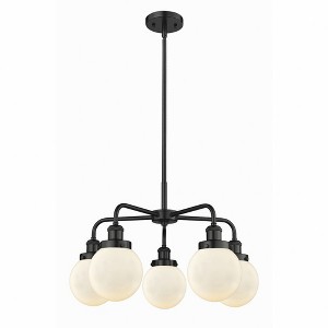 Beacon - 5 Light Stem Hung Chandelier In Art Deco Style-15.13 Inches Tall and 24 Inches Wide - 1 of 1