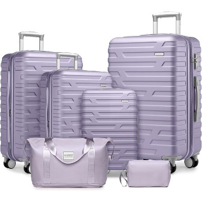 KTMBDW 6 Piece Luggage Set Carry on Suitcase with ABS hardshell, Spinner Wheels & YKK Zipper TSA Lock, Expandable