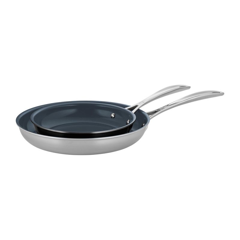 ZWILLING Clad CFX 2-pc Stainless Steel Ceramic Nonstick 8-in & 10-in Fry Pan Set, 2 of 6