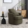 CAVINAS Modern Swivel Lounge Chair, Ergonomic Round Arm Accent Chair with PU Leather Upholstery, 360-Degree Rotating Base & Dual Pillow Support - 2 of 4
