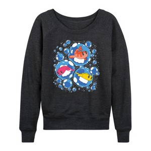 Women's - Pokémon - Tatsugiri Bubbles Lightweight French Terry Wide Neck Long Sleeve Graphic Shirt - 1 of 4