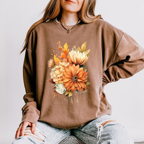 Simply Sage Market Women's Lightweight Garment Dyed Graphic Sweatshirt Fall Watercolor - image 1 of 4