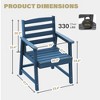 PDTEND Single Patio Dining Chair, Oversized All-Weather Seat with Armrests, Imitation Wood Grain Design - 2 of 4