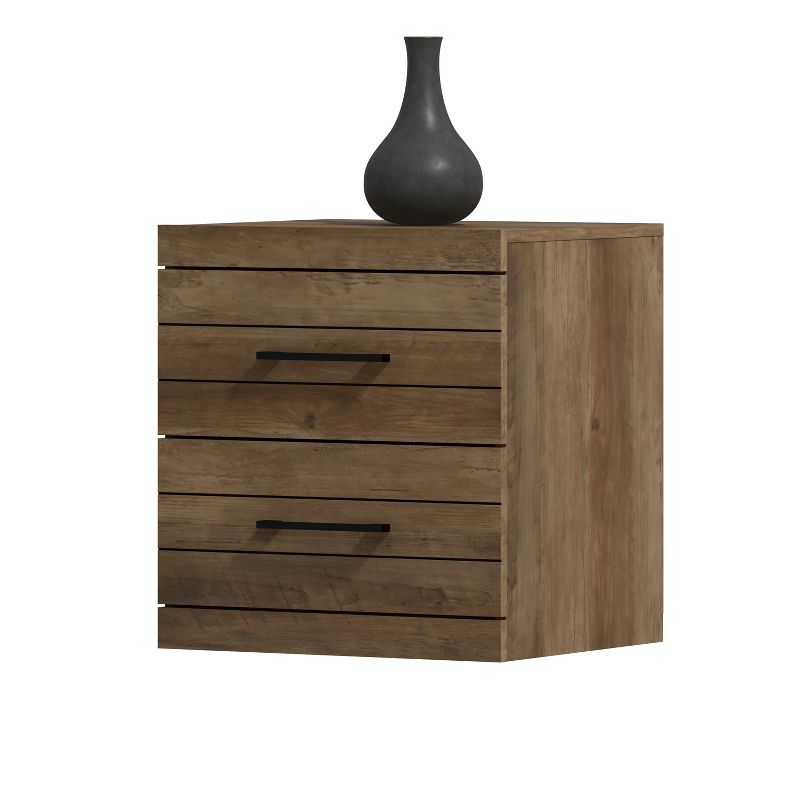 Galano Hamsper 2-Drawer Bedside Table Cabinet Nightstand w/Drawers Storage (20.3 in. × 16.3 in. × 18.9 in.) in Dusty Gray Oak, Knotty Oak, 4 of 8