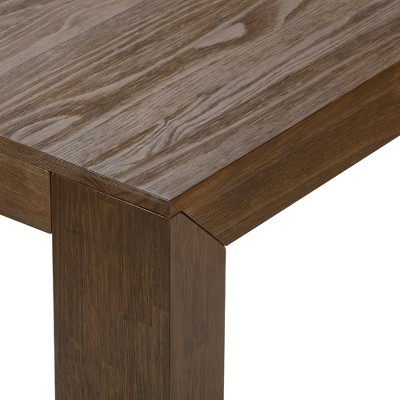 Walnut Wirebrush Solid Wood Rectangular Dining Table for Six