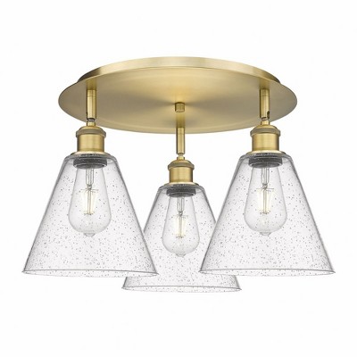 Berkshire - 3 Light Flush Mount In Industrial Style-10.5 Inches Tall and 19.75 Inches Wide