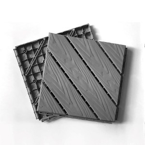 12.2"Plastic Composite Deck Tiles Set of 35pcs, Composite Decking Resist Rust, Water, Weather,DARK GREY - 1 of 4