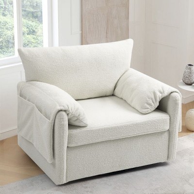 CAVINAS Oversized Swivel Armchair, Modern Swivel Accent Chair & Single Sofa Lounge for Living Room & Bedroom