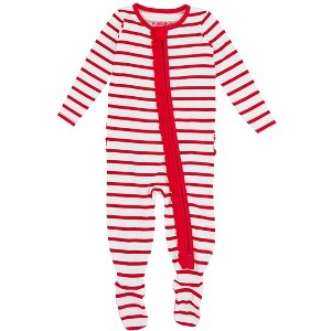 RuffleButts Modal Blend Baby Girls Ruffle One Piece Footie Pajamas - 1 of 4